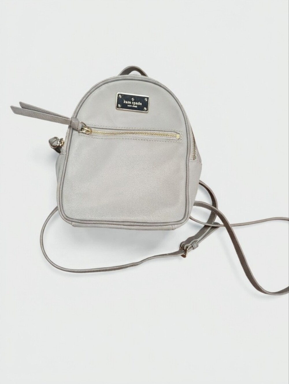 kate spade Pebble Gray Leather Crossbody with Gold Hardware
